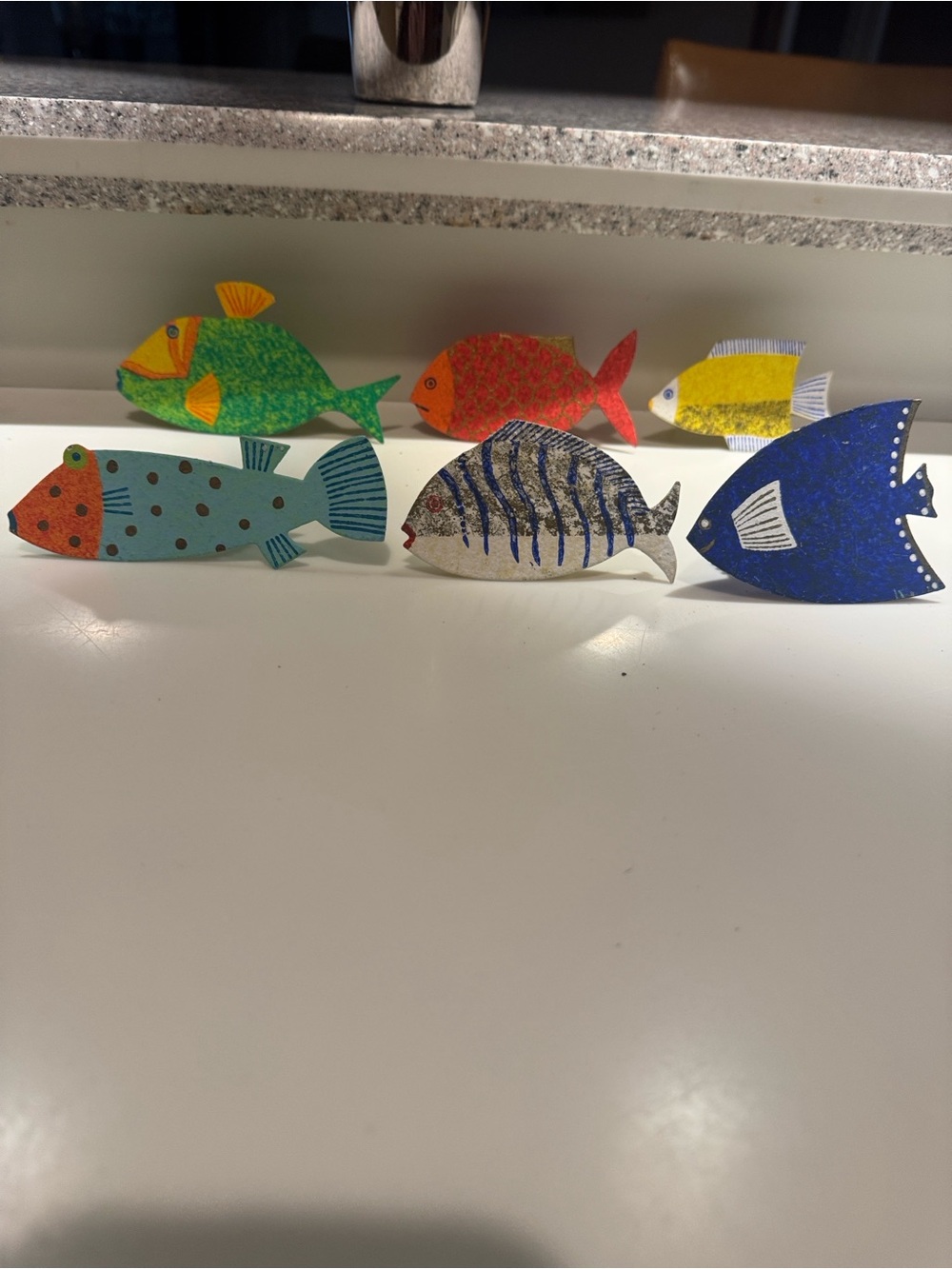 Decorative Metal Fish Napkin Rings, Blue, Green, Orange, Yellow, Red, White